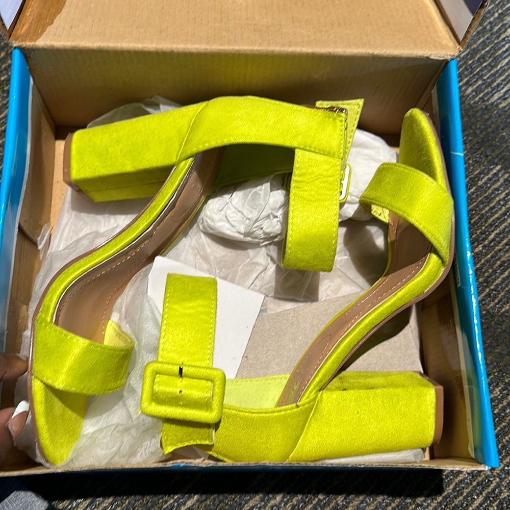 Neon chunky heel